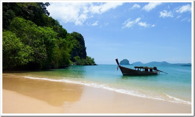 Longtail on the beach, Koh Nok