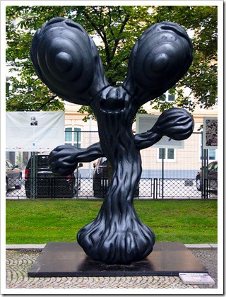 Big eyes sculpture in Bratislava