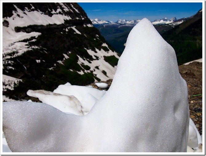 Snow and streams in Glacier National Park