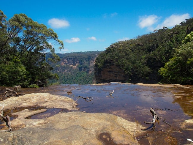 Blue Mountains - top of a waterfall