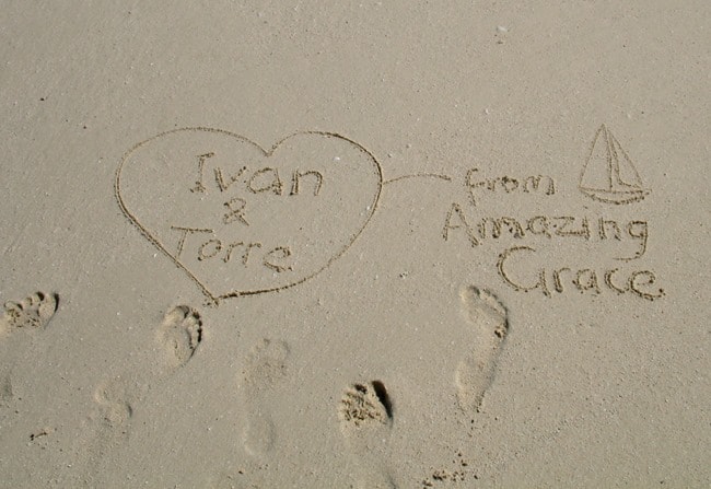 Love note on sand