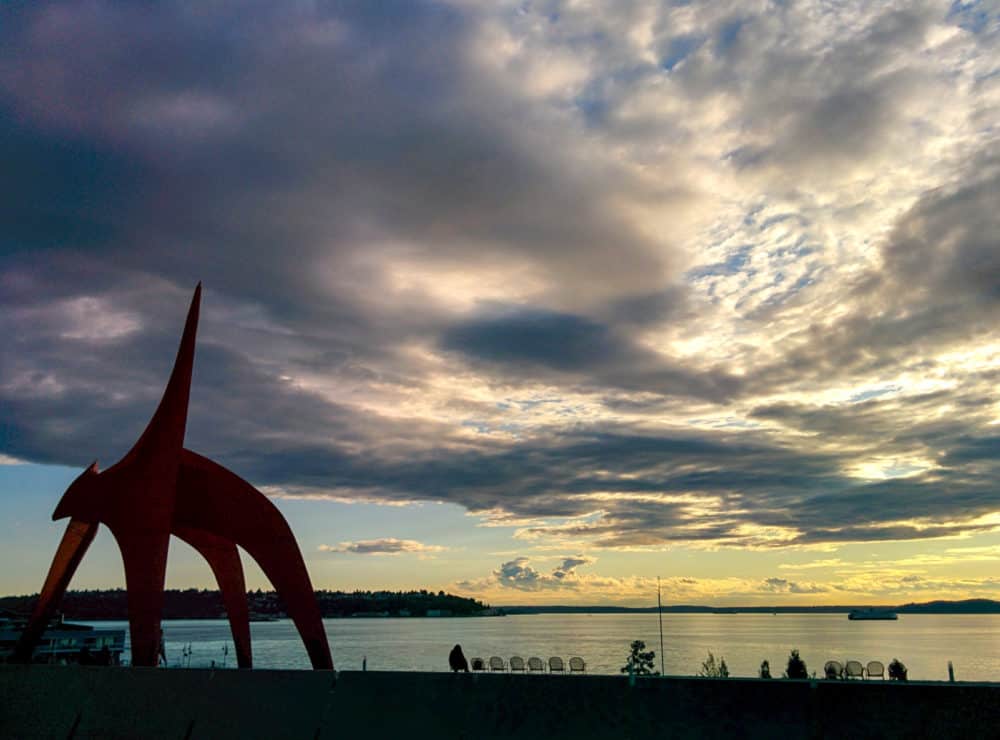 Olympic Sculpture Park at sunset