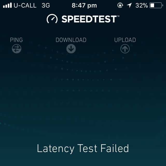 Speedtest latency test failed in Tonga