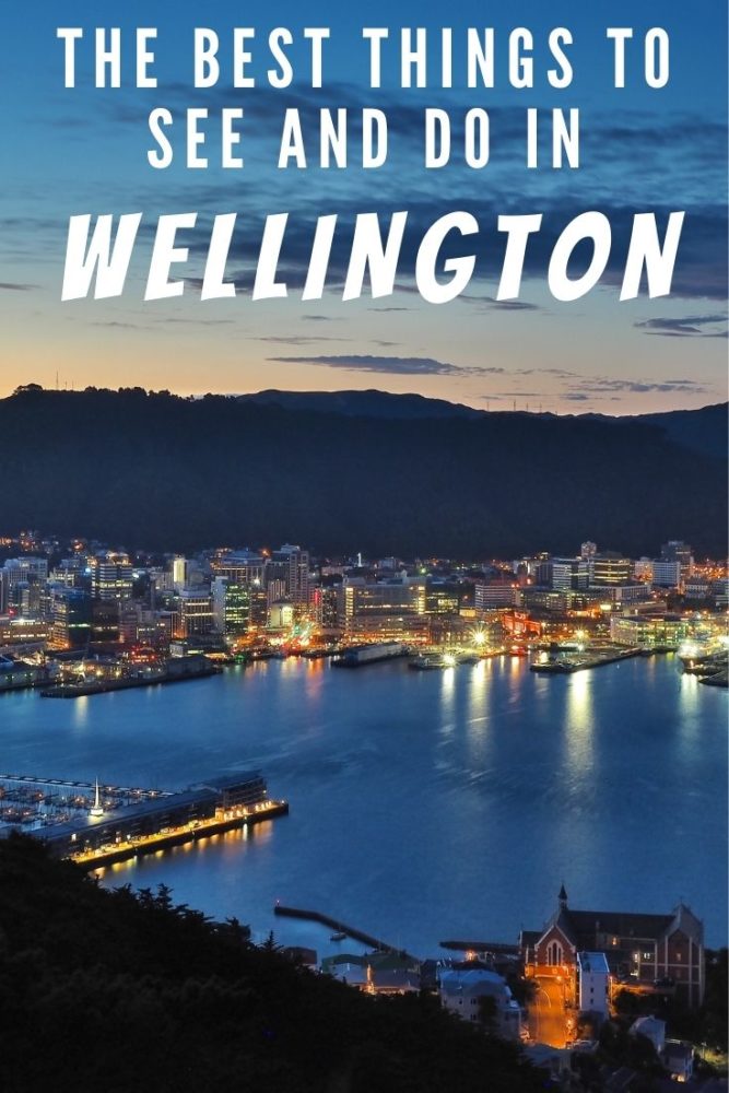 View of Wellington at night, with text "The Best Things to See and Do in Wellington" overlaid at top