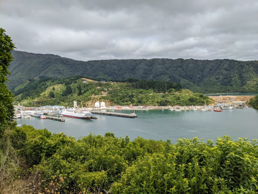 View towards the docks in Picton, New Zealand