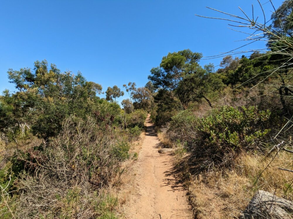 Section of dirt track on the East West Walk, You Yangs Regional Park