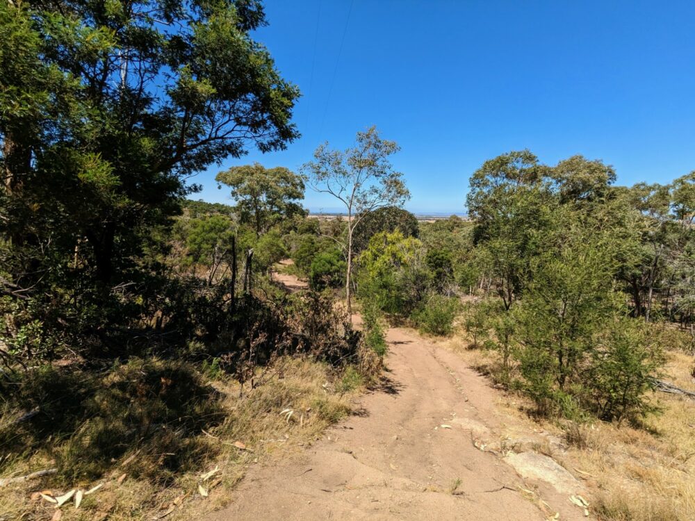 Section of dirt trail on the Northern Range walking track, You Yangs Regional Park