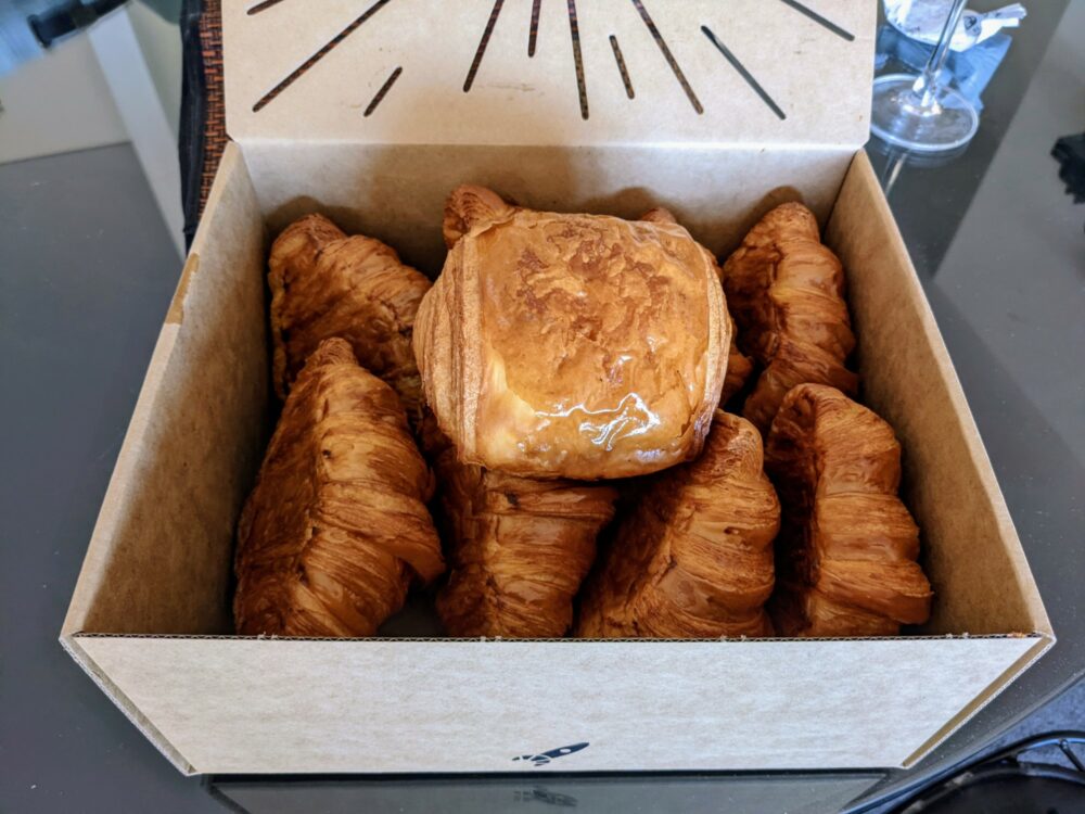 Box of croissants and other pastries