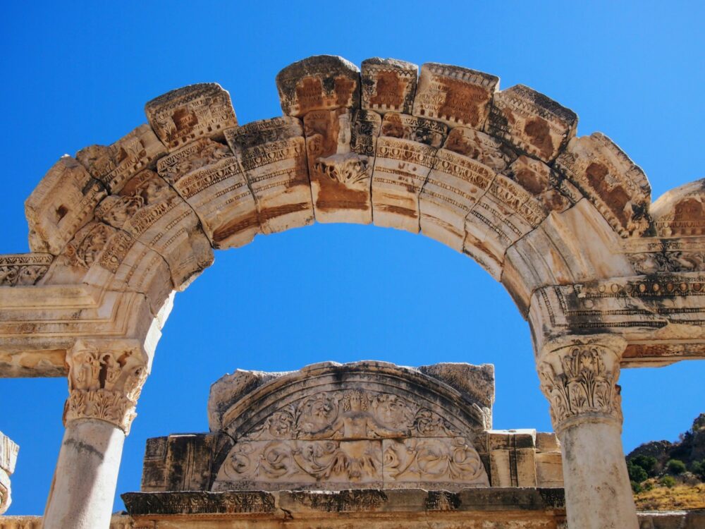 Carved marble archway at Ephesus