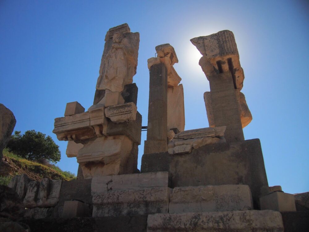 Partial statues at Ephesus