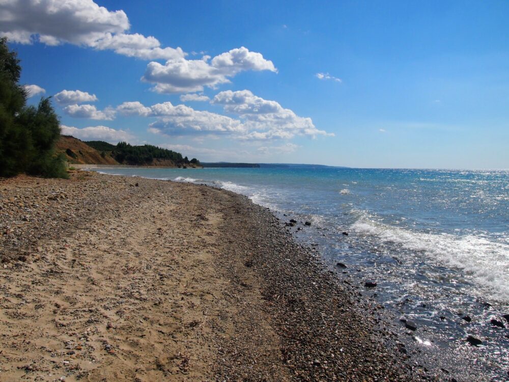 Small stony beach at Gallipoli in Turkey