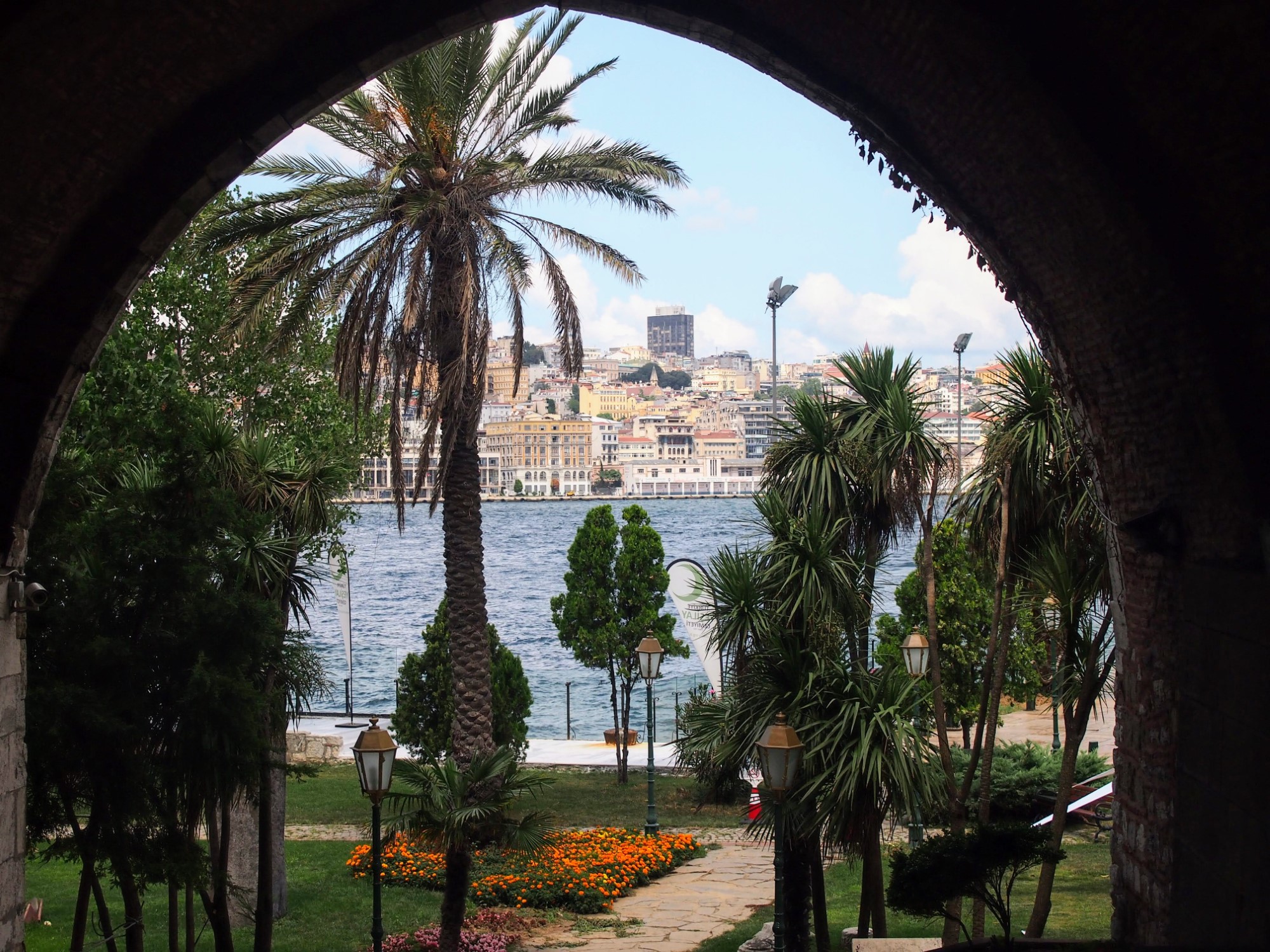 View towards the Bosporus through an archway